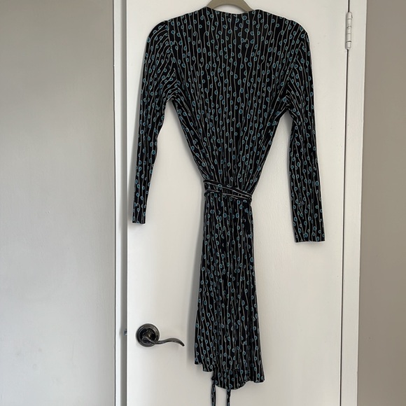 Vintage charcoal and blue Diane con Furstenberg wrap dress - Picture 4 of 4